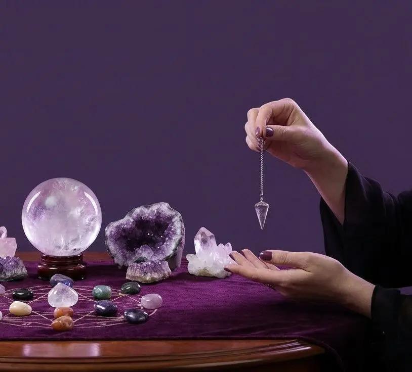 Crystal consultation report document displaying personalized reading insights and recommended healing stones