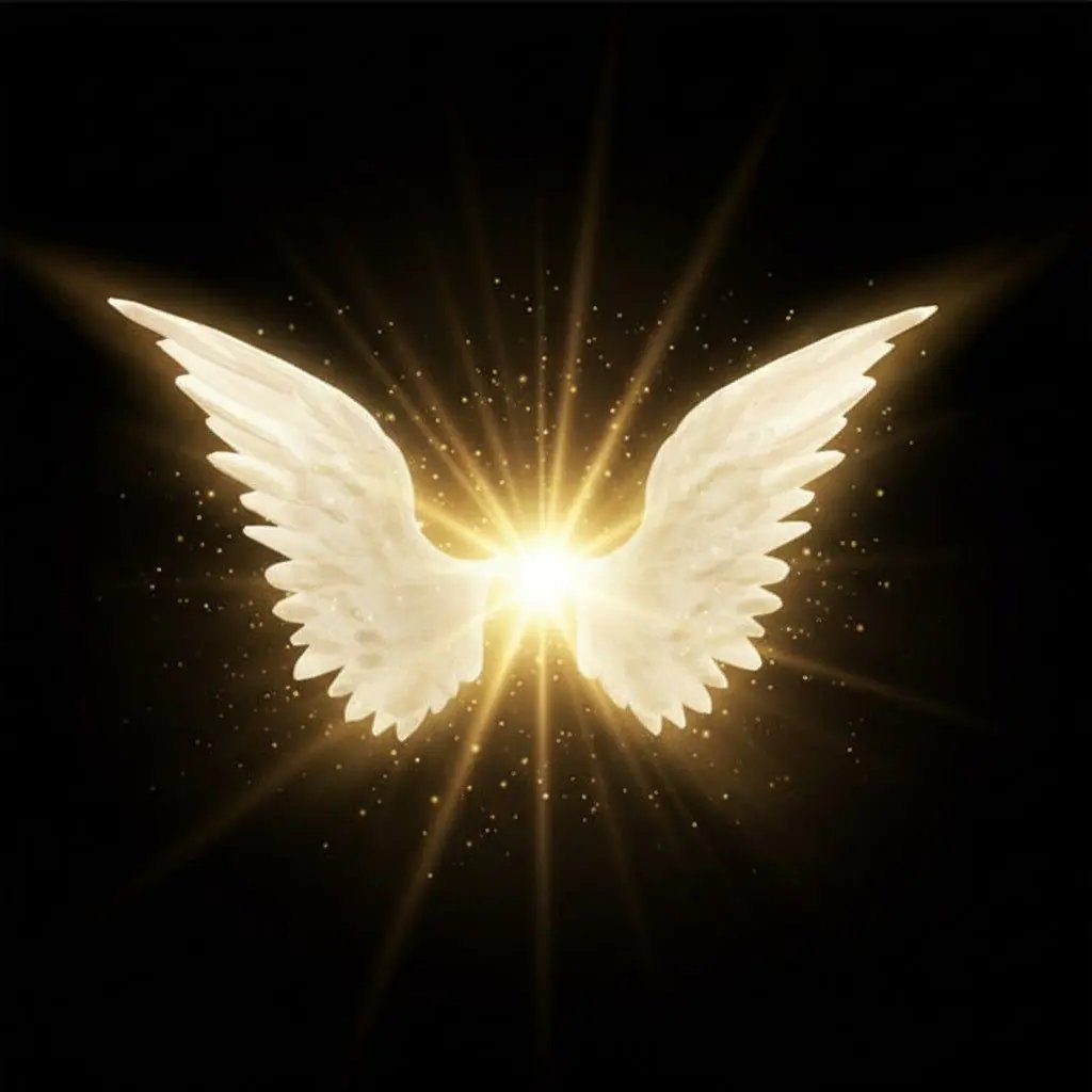 3D digital composition of angel wings for angel healing spiritual session booking