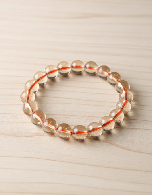 Natural citrine beaded bracelet displayed on a neutral background for everyday wrist wear.