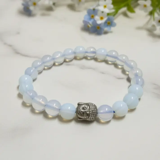 Opalite beaded bracelet displayed on a neutral background for everyday wrist styling
