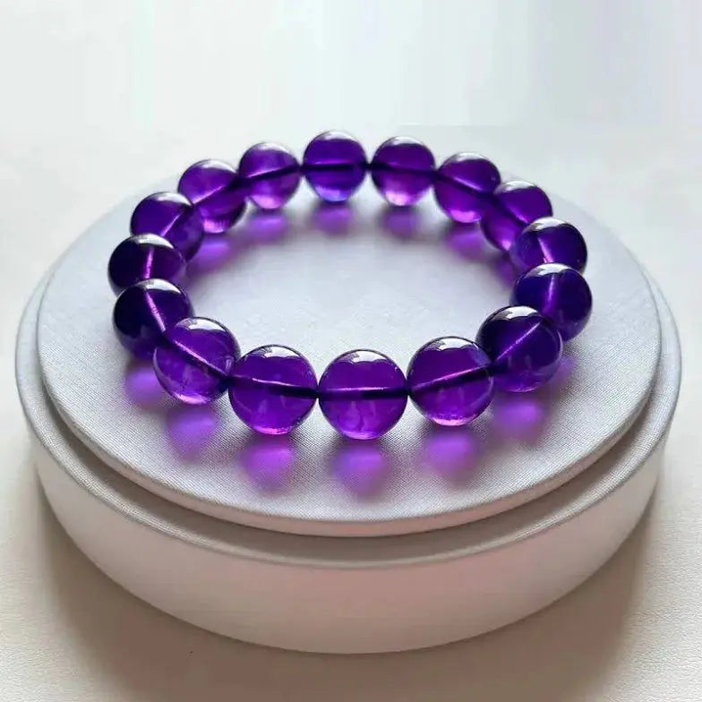 Brazilian amethyst gemstone bracelet displayed on a neutral background for daily wear.