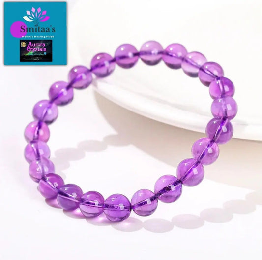 Ultra Rare 7mm Amethyst Bracelet – premium natural crystal bracelet for calm, intuition and spiritual connection
