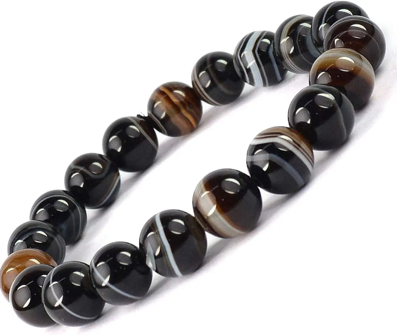 AAA natural Sulemani Hakik beaded bracelet photographed on a clean surface for everyday styling