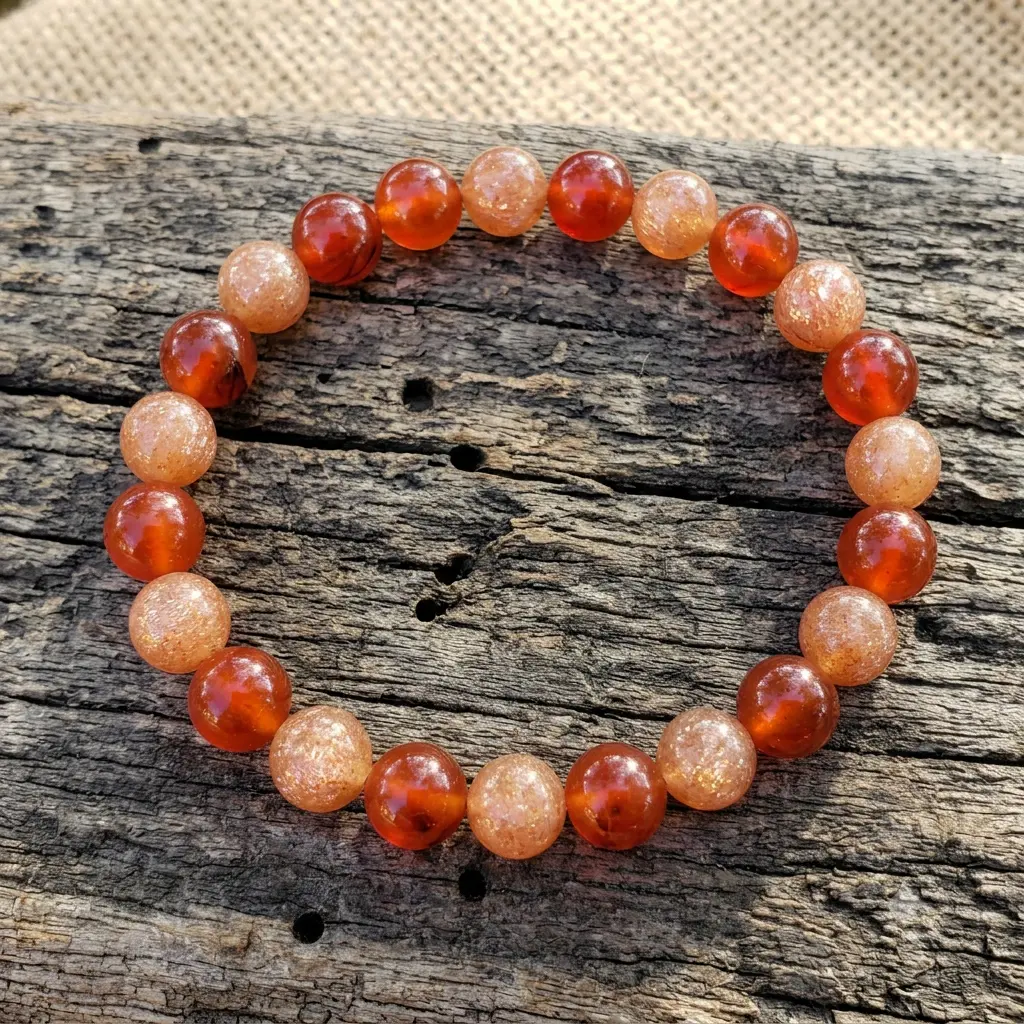 Sun and Mars power beaded crystal bracelet featuring natural stones for daily wrist wear