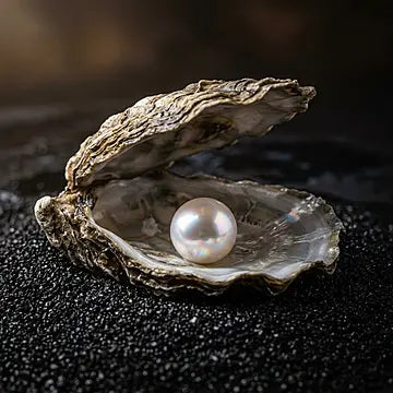 Flat arrangement of natural freshwater pearl jewelry featuring necklaces, bracelets, and earrings on a light background.