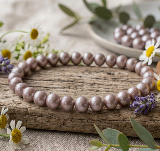 FRESHWATER PEARL BRACELET GOLDEN BROWN