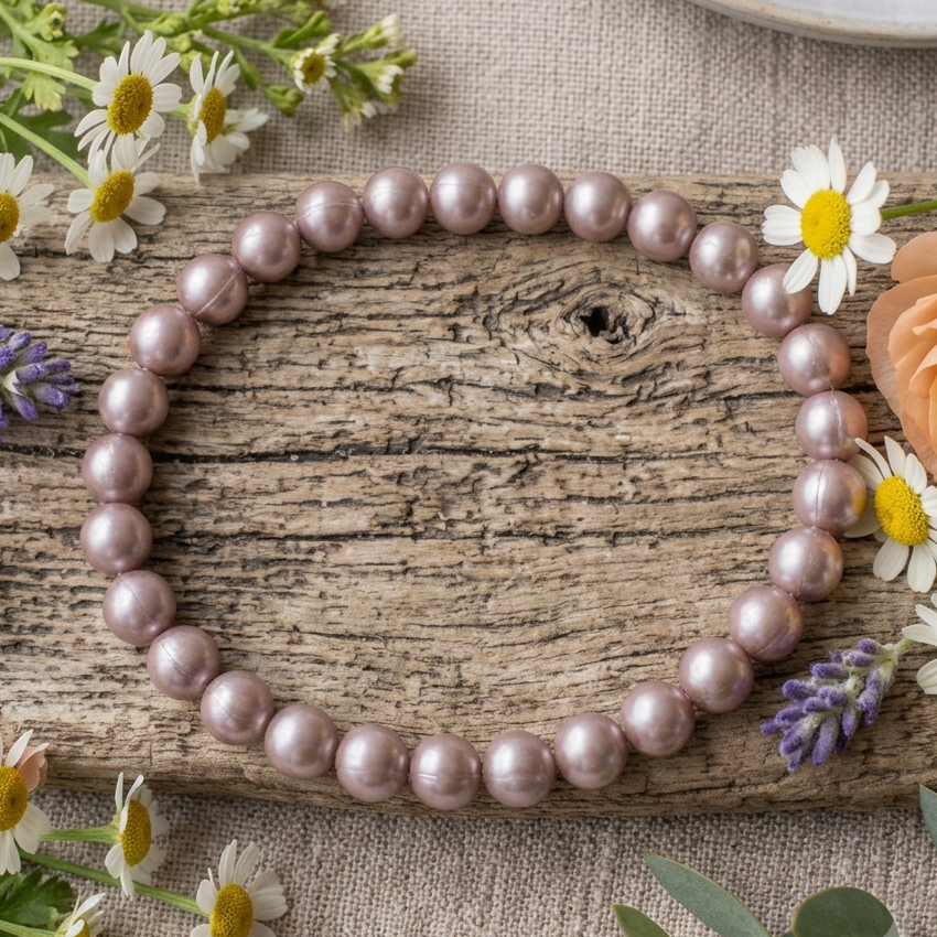 FRESHWATER PEARL BRACELET GOLDEN BROWN