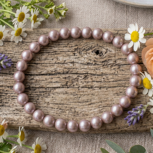 FRESHWATER PEARL BRACELET GOLDEN BROWN