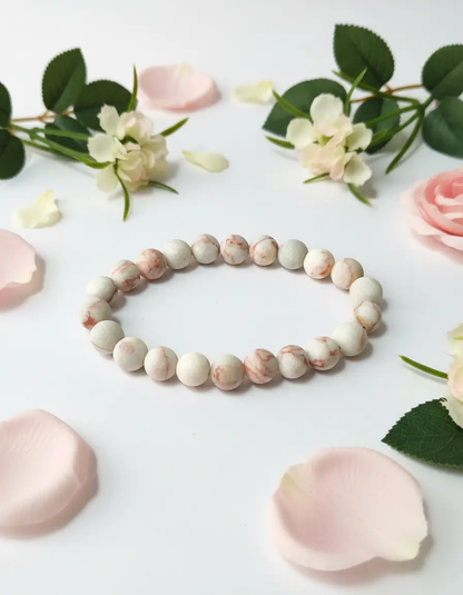 Picasso jasper stone bracelet displaying natural earthy patterns for everyday holistic jewelry wear.