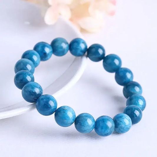 Neon Blue Apatite Bracelet – high quality natural crystal bracelet for motivation, manifestation and positive energy
