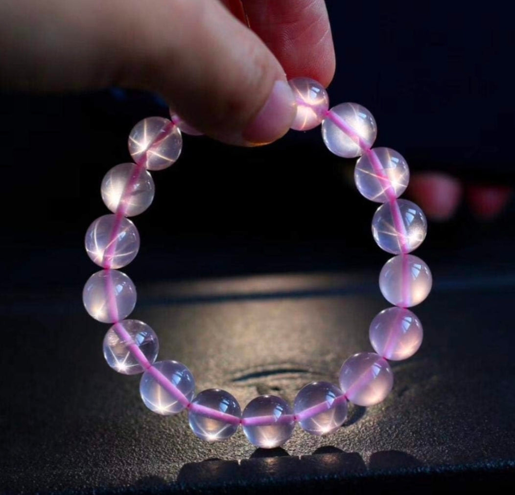 MOZAMBIQUE STARLIGHT ROSE QUARTZ BRACELET