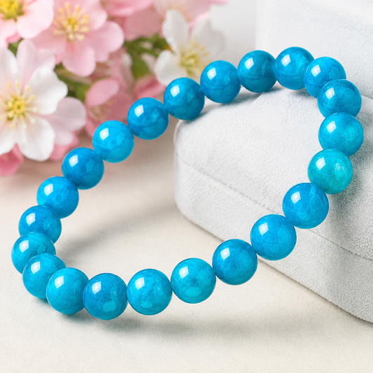 BLUE APATITE BRACELET NEON LARIMA HIGH QUALITY