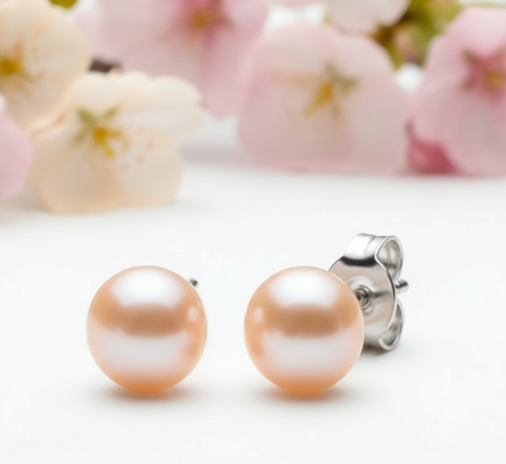 Real Freshwater Pearl Studs 10mm